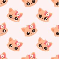 nahtlos Muster mit süß komisch Katzen, Kätzchen im Karikatur Stil auf Rosa Hintergrund. Ideal Kinder- Design, zum Stoff, Verpackung, Textilien, Hintergrund, Kleidung vektor