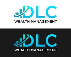 dlc Briefe Monogramm finanziell Gesundheit Unternehmen Logo Design. vektor