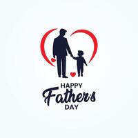 en man och en barn innehav händer och de ord Lycklig fäder dag vektor