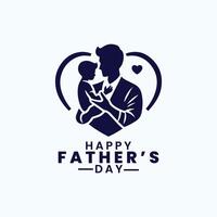 ein Mann und ein Kind halten Hände und das Wörter glücklich Väter Tag vektor