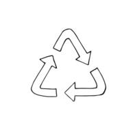 Hand gezeichnet skizzieren recyceln Symbol vektor