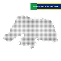 prickad Karta av de stat av rio grande do norte i Brasilien vektor