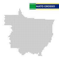 prickad Karta av de stat av mato grosso i Brasilien vektor