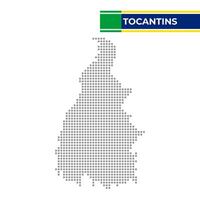 prickad Karta av de stat av tocantiner i Brasilien vektor