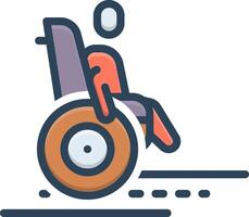 Färg ikon för handikapp försäkring vektor