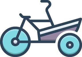 Färg ikon för frakt cykel vektor