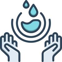 Färg ikon för spara vatten vektor