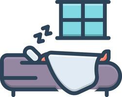 Färg ikon för Bra sömn vektor