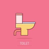 toalett skål ikon i komisk stil. hygien tecknad serie illustration på isolerat bakgrund. toalett toalett stänk effekt tecken företag begrepp. vektor