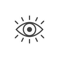 Mensch Auge Symbol im eben Stil. Augapfel Illustration auf isoliert Hintergrund. Vision Zeichen Geschäft Konzept. vektor