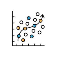 vorausschauend Regression Modellieren Symbol Design vektor