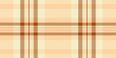 Ernte prüfen Muster , gestreift Textur Hintergrund Stoff. Drucken nahtlos Tartan Plaid Textil- im Orange und Licht Farben. vektor