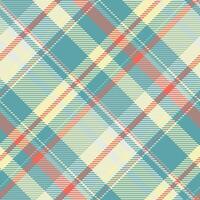 ren tartan bakgrund textil, geometri tyg kolla upp pläd. tom textur sömlös mönster i cyan och ljus färger. vektor