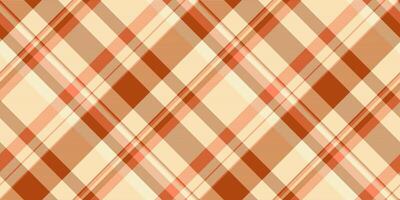 Indien textur sömlös , celtic pläd kolla upp textil. Storbritannien tyg bakgrund tartan mönster i orange och ljus färger. vektor