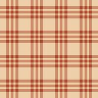 zeitgenössisch Textur Hintergrund überprüfen, Produktion Textil- nahtlos . schick Plaid Muster Stoff Tartan im Orange und Licht Farben. vektor