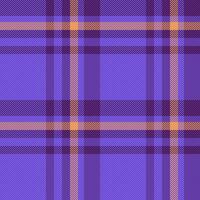 Länge Textur Hintergrund überprüfen, eps nahtlos Muster. kalt Stoff Plaid Textil- Tartan im Indigo und violett Farben. vektor