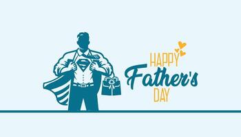 glücklich Väter Tag Banner mit Papa und Sohn vektor