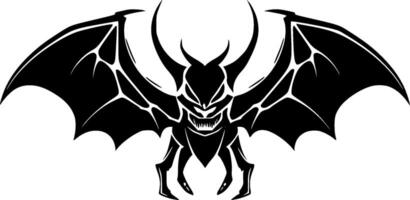 fladdermus - svart och vit isolerat ikon - illustration vektor