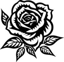 Rose - - schwarz und Weiß isoliert Symbol - - Illustration vektor