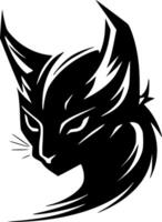 wilde Katze - - schwarz und Weiß isoliert Symbol - - Illustration vektor