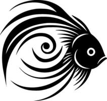 Fisch - - schwarz und Weiß isoliert Symbol - - Illustration vektor