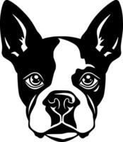 boston terrier, minimalistisk och enkel silhuett - illustration vektor