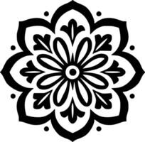 Mandala - - schwarz und Weiß isoliert Symbol - - Illustration vektor