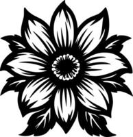 blomma, svart och vit illustration vektor