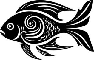 fisk, svart och vit illustration vektor