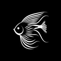 angelfish - svart och vit isolerat ikon - illustration vektor