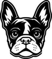 franska bulldogg - svart och vit isolerat ikon - illustration vektor
