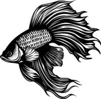 betta fisk, minimalistisk och enkel silhuett - illustration vektor