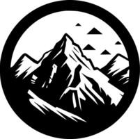 berg räckvidd, svart och vit illustration vektor