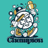 T-Shirt oder Poster Design mit Illustration von Champion vektor