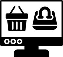 Symbol für Online-Shopping-Glyphe vektor