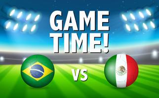 Brasilien gegen Mexiko Fußballspiel vektor