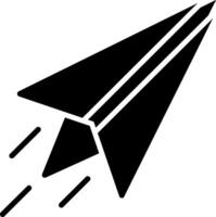 Papierflieger-Glyphe-Symbol vektor