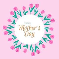 glücklich Mütter Tag. elegant Karte mit Rosa Tulpen. Design Vorlagen zum Postkarte, Banner, Poster. eben Abbildungen vektor