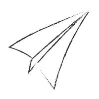 papper flygplan klotter hand dragen vektor