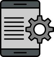 app utveckling linje fylld ikon vektor