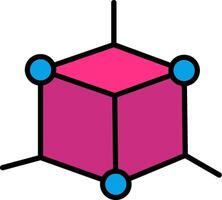 3d Modellieren Linie gefüllt Symbol vektor