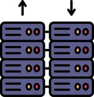 data Centrum linje fylld ikon vektor