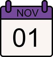 November Linie gefüllt Symbol vektor