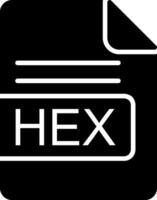 hex fil formatera glyf ikon vektor
