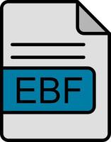 ebf Datei Format Linie gefüllt Symbol vektor