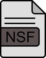 nsf Datei Format Linie gefüllt Symbol vektor