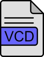 vcd Datei Format Linie gefüllt Symbol vektor