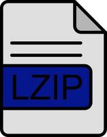 lzip Datei Format Linie gefüllt Symbol vektor