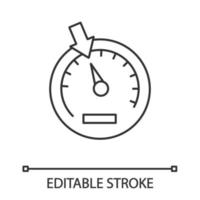 Tachometer lineares Symbol. dünne Linie Abbildung. Armaturenbrett. Instrumententafel des Autos. Kontursymbol. Vektor isolierte Umrisszeichnung. bearbeitbarer Strich