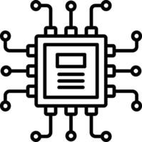 Chip Linie gefüllt Symbol vektor